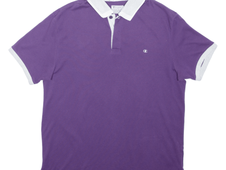 CHAMPION Mens Polo Shirt Purple L Hot on Sale