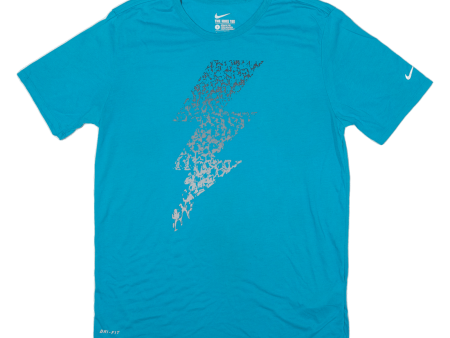 NIKE Mens T-Shirt Blue L Online Hot Sale