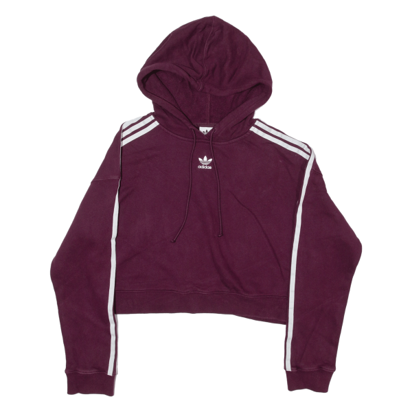 ADIDAS Crop Womens Red Hoodie UK 4 Hot on Sale