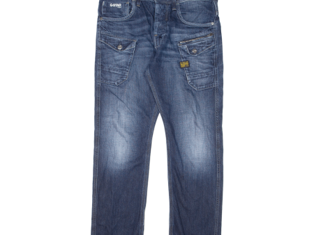 G-STAR RAW Mens Jeans Blue Regular Straight Stone Wash W32 L30 Online Sale