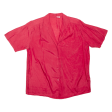 ALKENA Womens Plain Shirt Red Silk M Hot on Sale