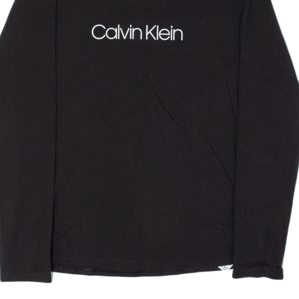 CALVIN KLEIN Sleepwear Womens T-Shirt Black Long Sleeve S For Cheap