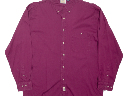 BLUE POINTE Mens Plain Shirt Maroon Long Sleeve L Online now