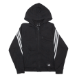 ADIDAS Womens Black Hoodie Full Zip XS Hot on Sale