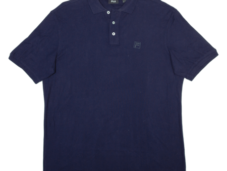 FILA Mens Polo Shirt Blue L For Cheap