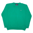 BASEFIELD Mens Jumper Green V-Neck Tight Knit L Hot on Sale