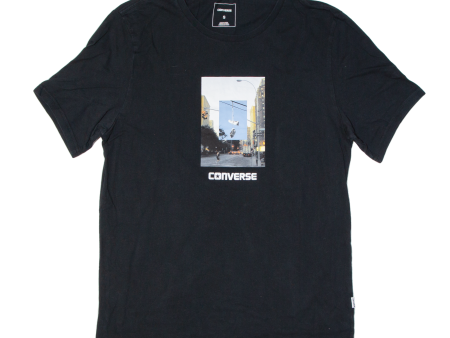 CONVERSE Mens T-Shirt Black S Online Sale