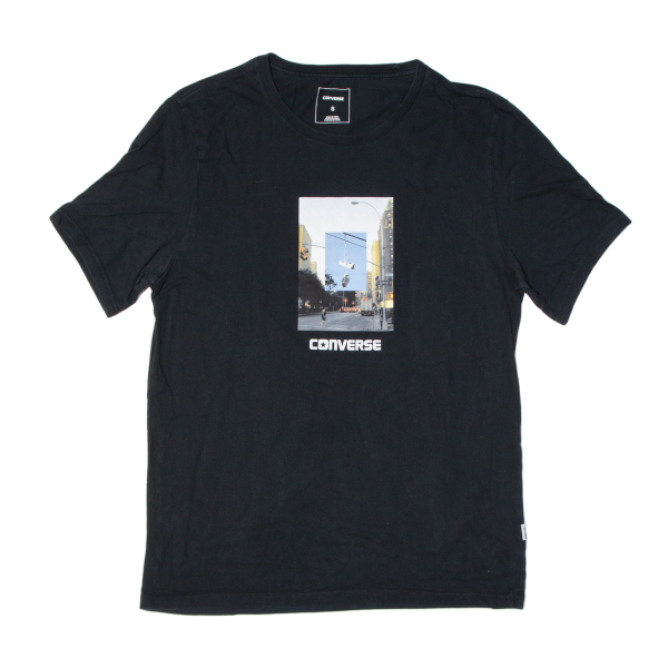 CONVERSE Mens T-Shirt Black S Online Sale