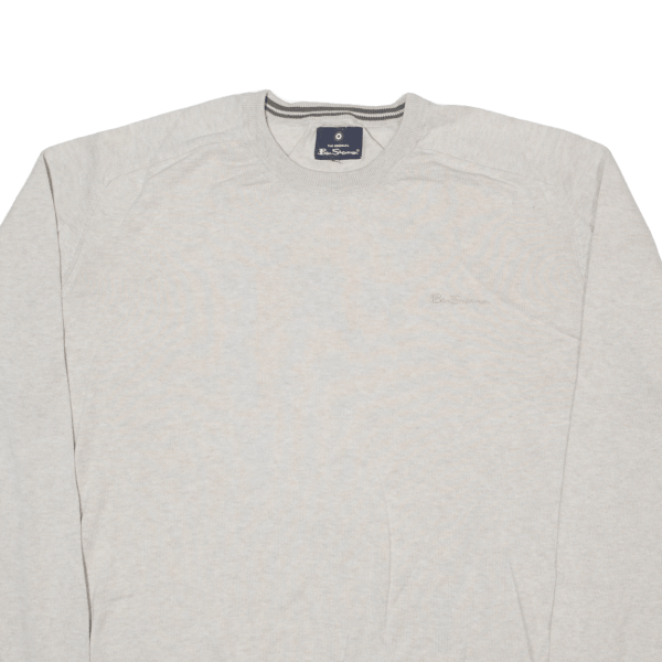 BEN SHERMAN Mens Jumper Grey Tight Knit L Supply