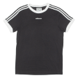 ADIDAS ORIGINALS Womens T-Shirt Black Crew Neck UK 6 Online now