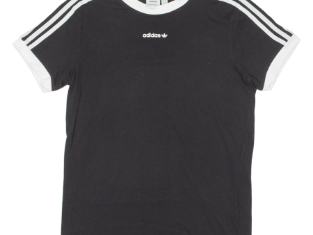 ADIDAS ORIGINALS Womens T-Shirt Black Crew Neck UK 6 Online now