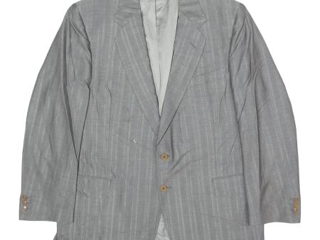 CANALI Mens Blazer Jacket Grey Wool Pinstripe L For Sale