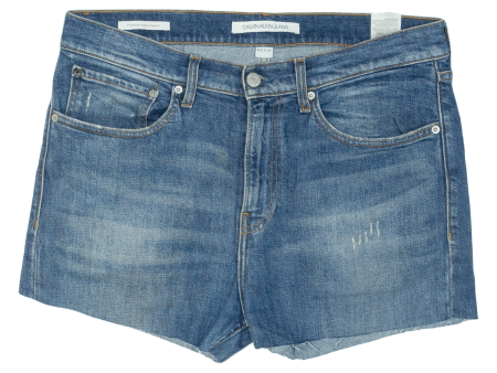 CALVIN KLEIN JEANS Cut Off Womens Denim Shorts Blue Slim M W35 For Cheap