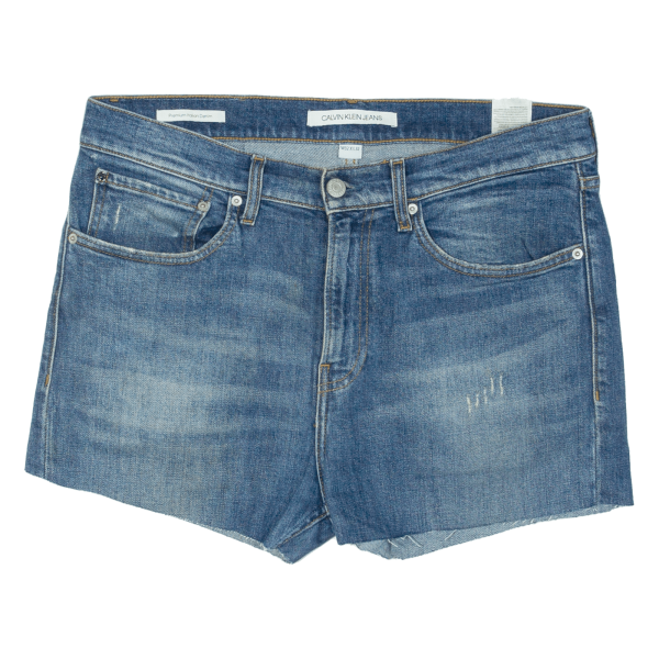 CALVIN KLEIN JEANS Cut Off Womens Denim Shorts Blue Slim M W35 For Cheap