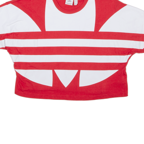 ADIDAS Crop Womens T-Shirt Red UK 6 Discount