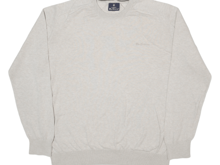 BEN SHERMAN Mens Jumper Grey Tight Knit L Supply