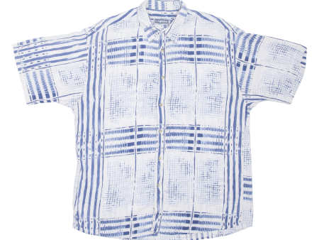 CAMAIEU Mens Shirt White Crazy Pattern M Online now