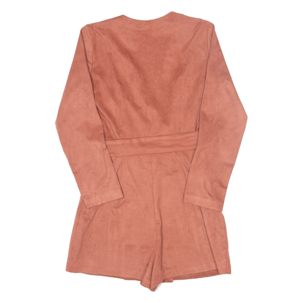 ZARA TRAFALUC Suede Feel Womens Playsuit Pink Straight XS on Sale