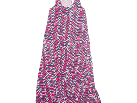 DKNY Womens Maxi Dress Pink Viscose Crazy Pattern Sleeveless Long S Online Sale