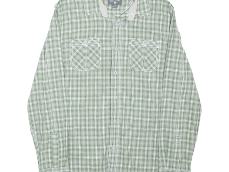 CONVERSE Mens Shirt Green Check Long Sleeve M Supply