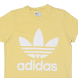 ADIDAS Womens T-Shirt Yellow UK 8 Supply