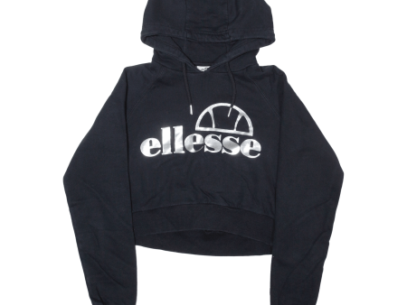 ELLESSE Crop Womens Black Hoodie UK 10 Online