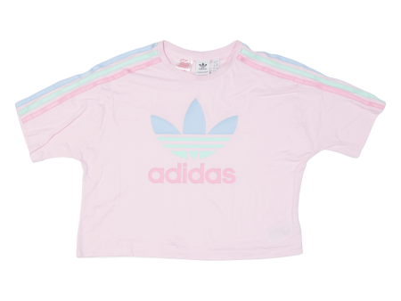 ADIDAS ORIGINALS Cropped Girls T-Shirt Pink 13-14Y on Sale