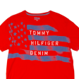 TOMMY HILFIGER Stars & Stripes Mens T-Shirt Red USA L Discount