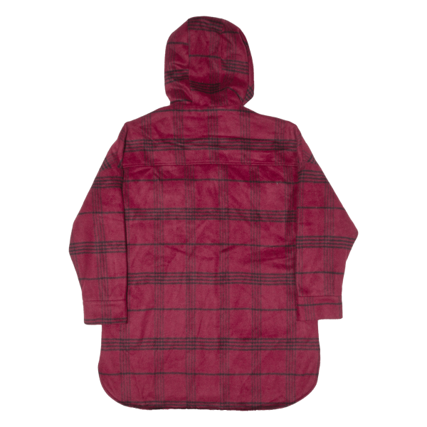 TWINTIP Longline Womens Coat Red Flannel Hooded Plaid M Sale