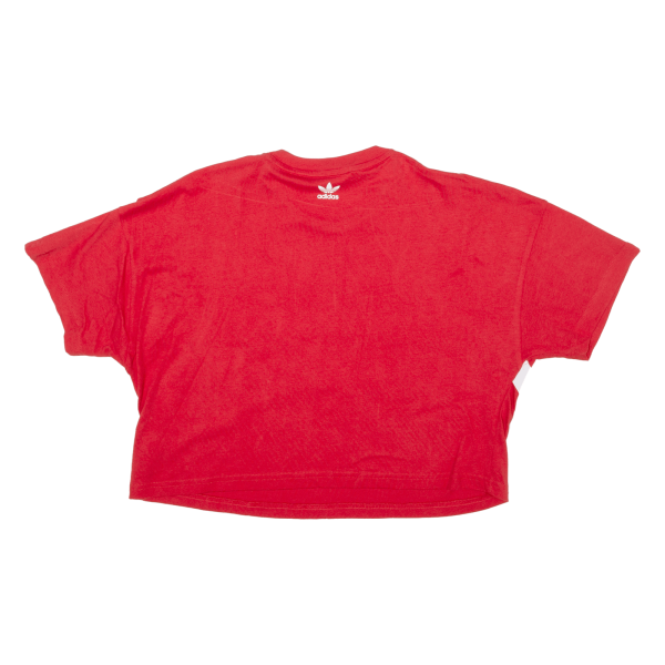 ADIDAS Crop Womens T-Shirt Red UK 6 Discount