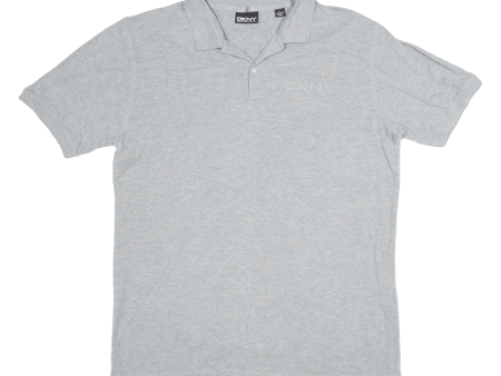 DKNY Mens Polo Shirt Grey L Discount