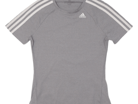 ADIDAS Sports Climalite Stretch Womens T-Shirt Grey XS For Cheap