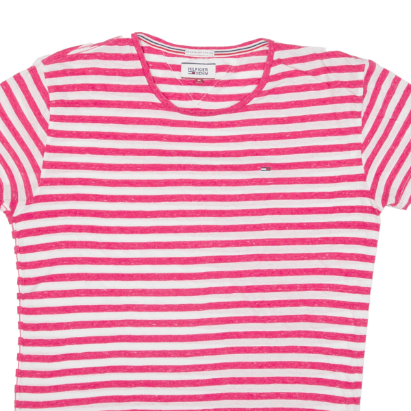 TOMMY HILFIGER Striped Womens T-Shirt Pink M Online