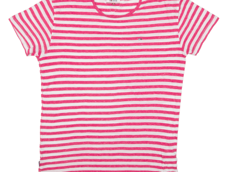 TOMMY HILFIGER Striped Womens T-Shirt Pink M Online