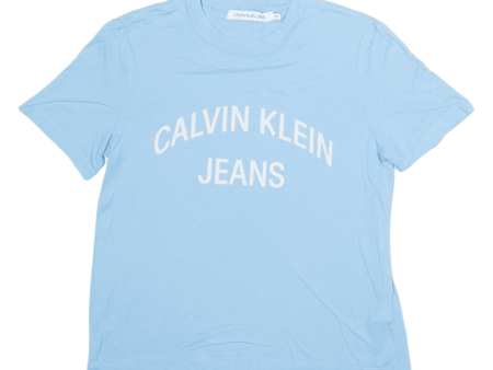 CALVIN KLEIN JEANS Womens T-Shirt Blue XS Hot on Sale