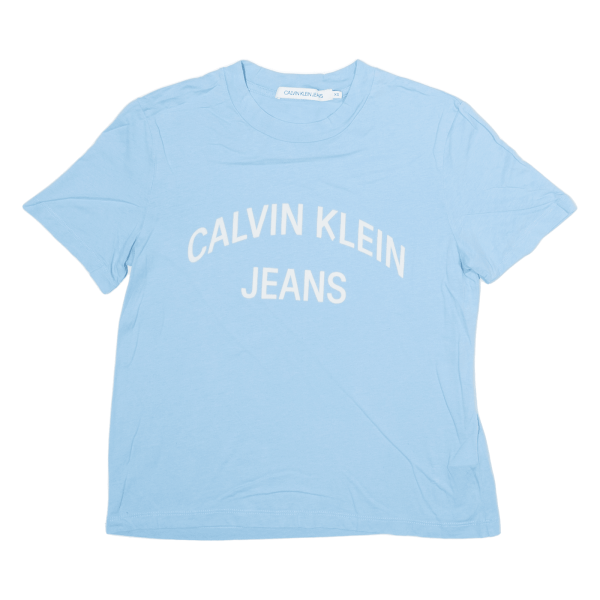 CALVIN KLEIN JEANS Womens T-Shirt Blue XS Hot on Sale