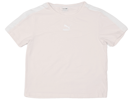 PUMA Cropped Stretch Womens T-Shirt Pink L Sale