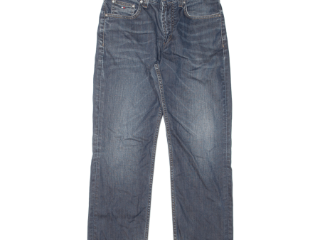 TOMMY HILFIGER Mens Jeans Blue Regular Straight Stone Wash W30 L28 on Sale