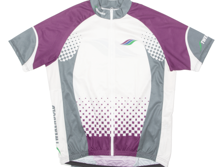 TWERENBOLD Full Zip Cycling Mens Jersey White High Neck XL Discount