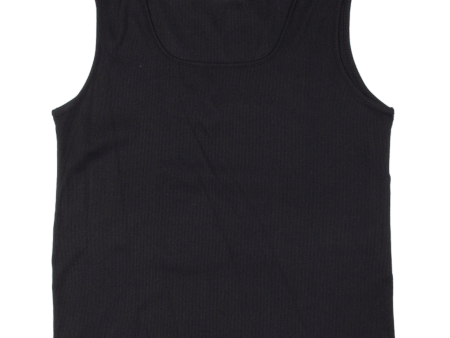 BONITA Ribbed Stretch Tank Womens Tops Top Black Sleeveless L Online Sale