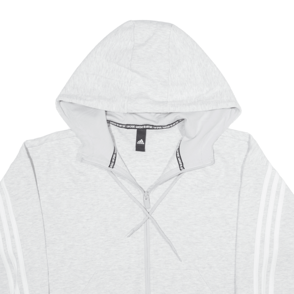 ADIDAS Womens Grey Hoodie Full Zip M Discount