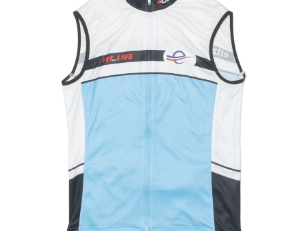 CUORE Full Zip Cycling Mens Jersey White Sleeveless High Neck XS Cheap