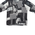 C&A Womens Blouse Shirt Black Collared 3 4 Sleeve Paisley S on Sale