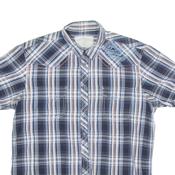 BEN SHERMAN Mens Shirt Blue Plaid M Hot on Sale