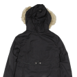 ZARA TRF Faux Fur Lined Womens Parka Coat Black Hooded XS Fashion