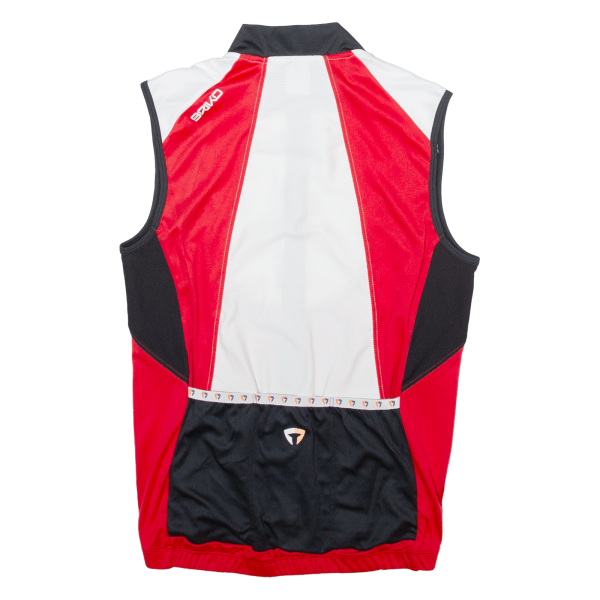 BRIKO Cycling Full Zip Mens Jersey Red Sleeveless S Supply