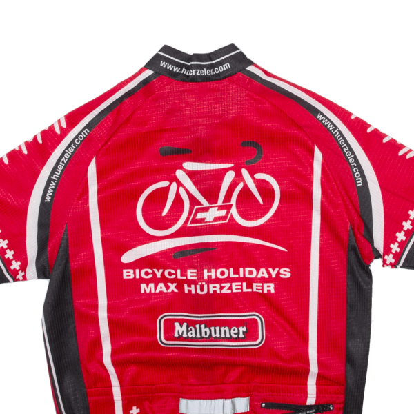 BICYCLE HOLIDAYS Cycling Full Zip Mens Jersey Red M on Sale