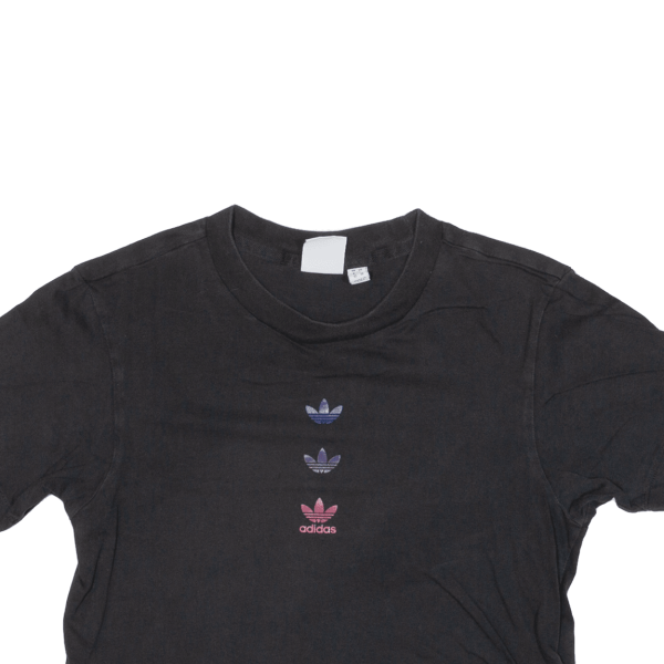 ADIDAS Cropped Womens T-Shirt Black UK 4 Discount