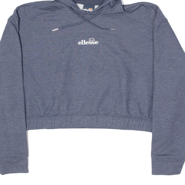 ELLESSE Cropped Womens Blue Hoodie UK 8 Discount