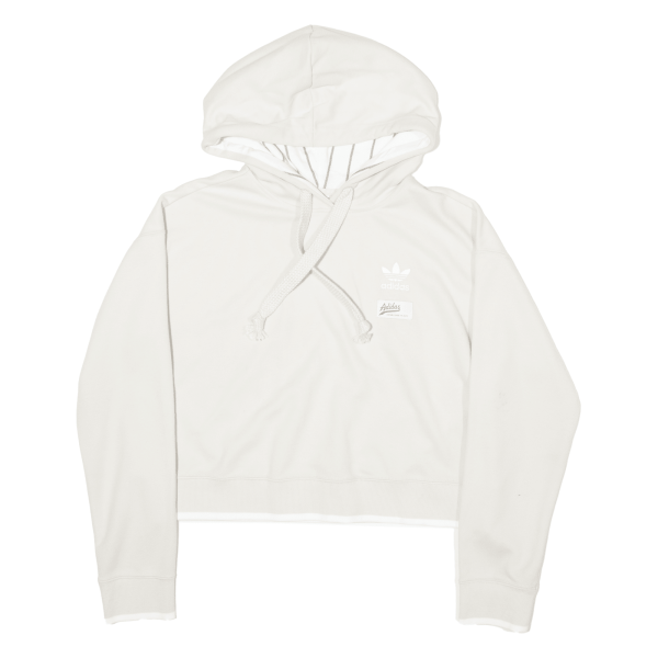 ADIDAS ORIGINALS Cropped Womens Cream Hoodie UK 6 Online now